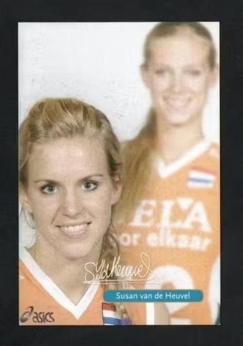 Volleybal Susan van de Heuvel Dela Martinus Amstelveen., Ophalen of Verzenden, 1980 tot heden, Ongelopen, Sport en Spel