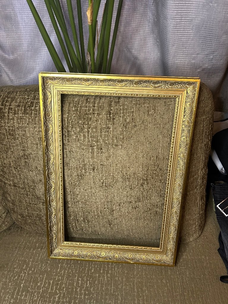 Gouden barok fotolijst met sierrand - Klassiek design, Schilderijlijst, Met sierrand, Ophalen of Verzenden, Zo goed als nieuw