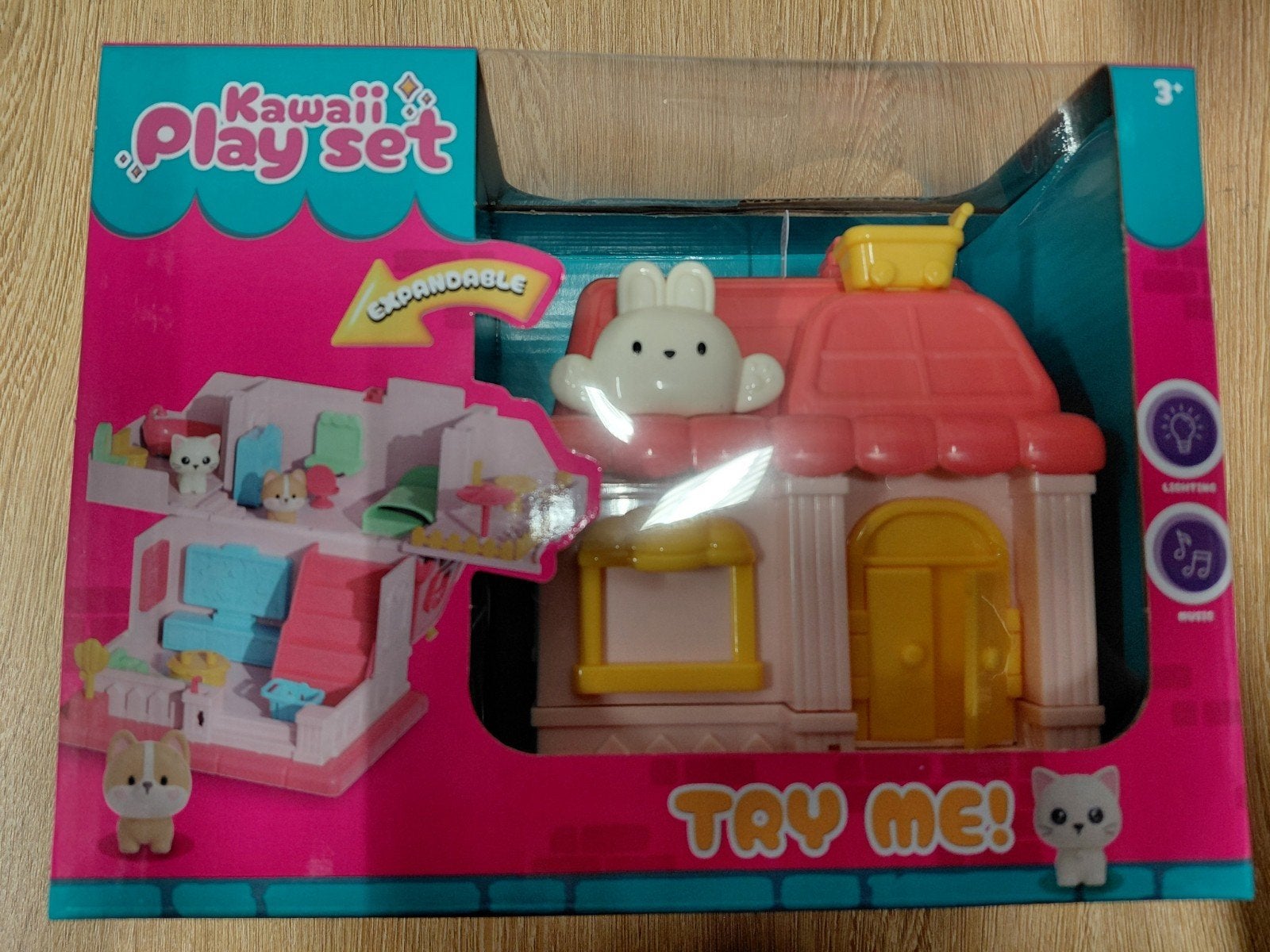 Kawaii Playset Poppenhuis met Licht en Geluid roze, Ophalen of Verzenden, Nieuw, Jongen of Meisje