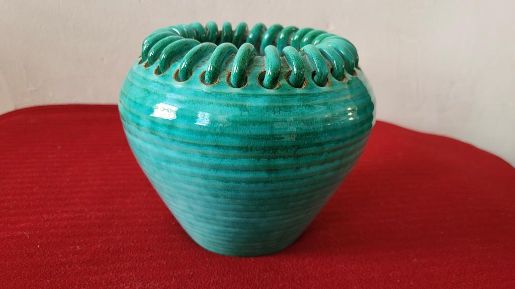 Mooie oude BLOEMPOT ~ Handwerk ~, Rond, Ophalen of Verzenden, Zo goed als nieuw, Aardewerk