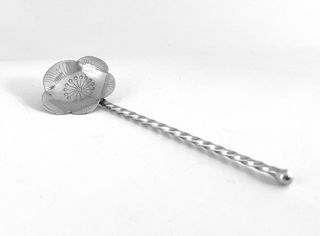 Antiek mosterd- of specerijenlepeltje, Antiek en Kunst, Antiek | Goud en Zilver, Zilver, Verzenden