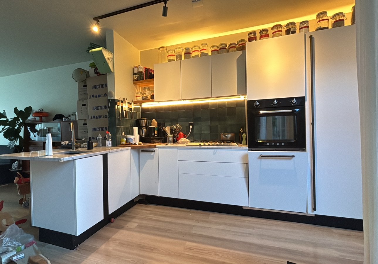 COMPLETE KEUKEN (5jr oud zelf demonteren), Ophalen, Zo goed als nieuw, Wit