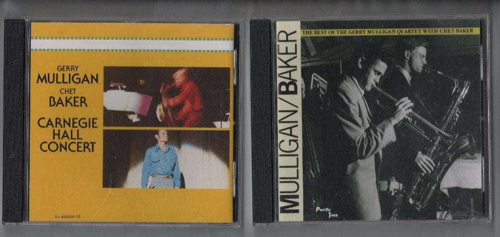 Cd  Mulligan en Chet Baker Carnegie Hall concert + best off, Ophalen of Verzenden, 1960 tot 1980, Zo goed als nieuw, Jazz
