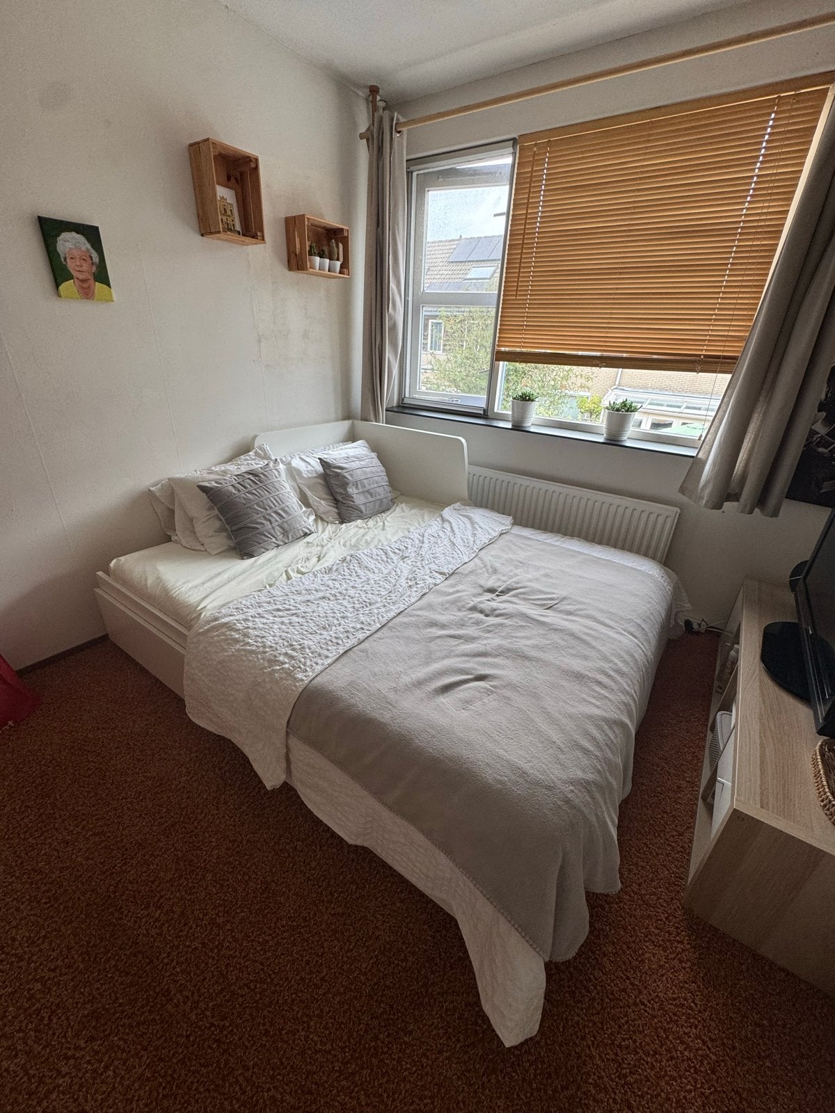 IKEA FLEKKE Bedbank met 2 lades, wit, 80x200 cm, Huis en Inrichting, Ophalen, Gebruikt, Eenpersoons, Wit