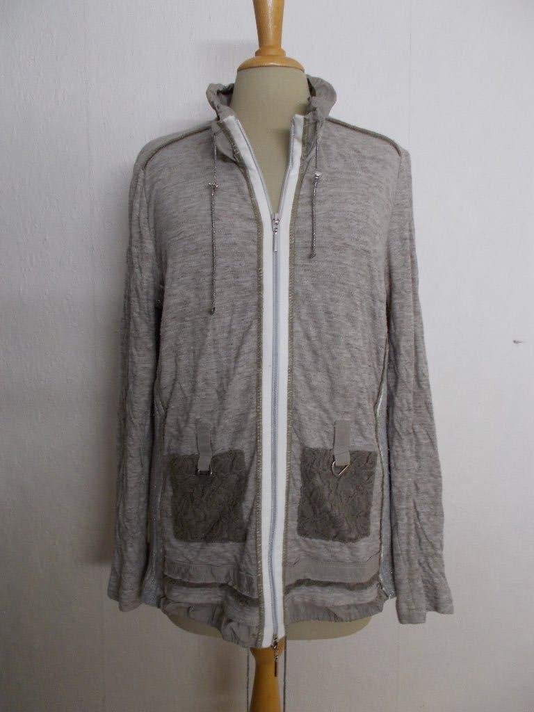 Sportief bruin/beige vest met rits van Madeleine! 44, Bruin, Verzenden, Maat 42/44 (L), Zo goed als nieuw