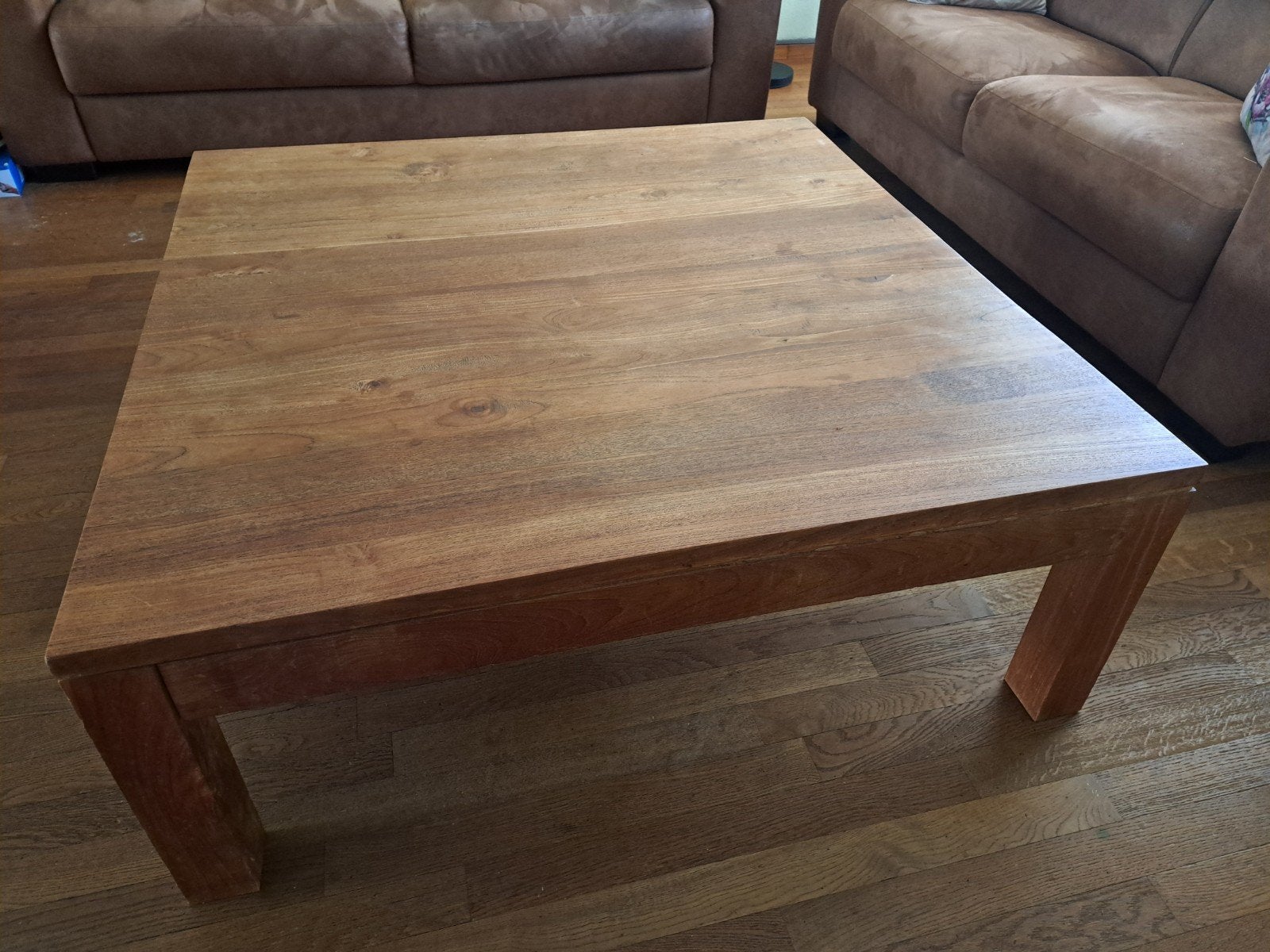 Teakhouten salontafel, Huis en Inrichting, Ophalen, Rechthoekig, 100 tot 150 cm, 50 tot 100 cm