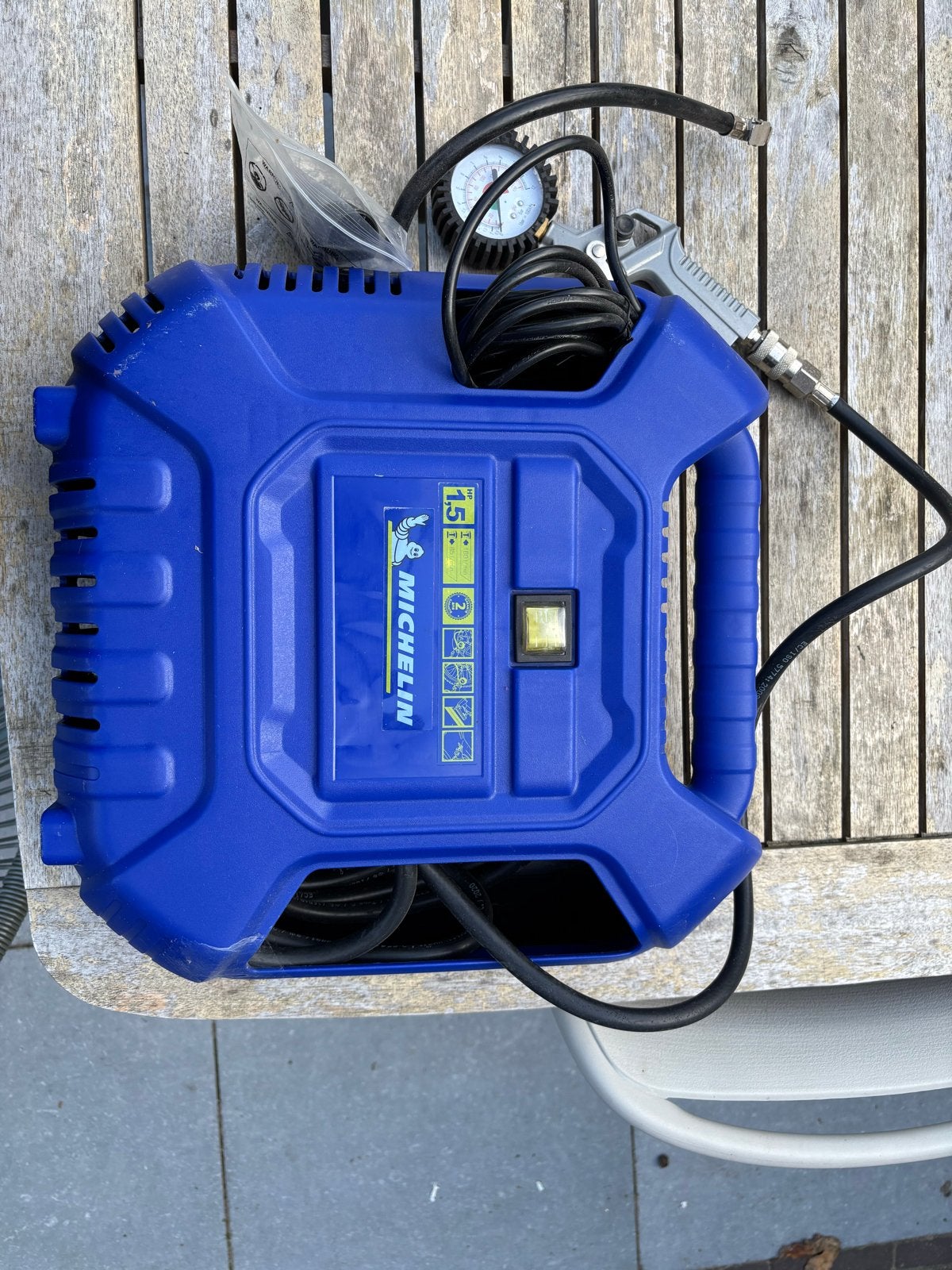 Michelin 1.5 PK Compressor - Draagbaar en Krachtig, Gebruikt, 6 tot 10 bar, Ophalen of Verzenden, Minder dan 200 liter/min