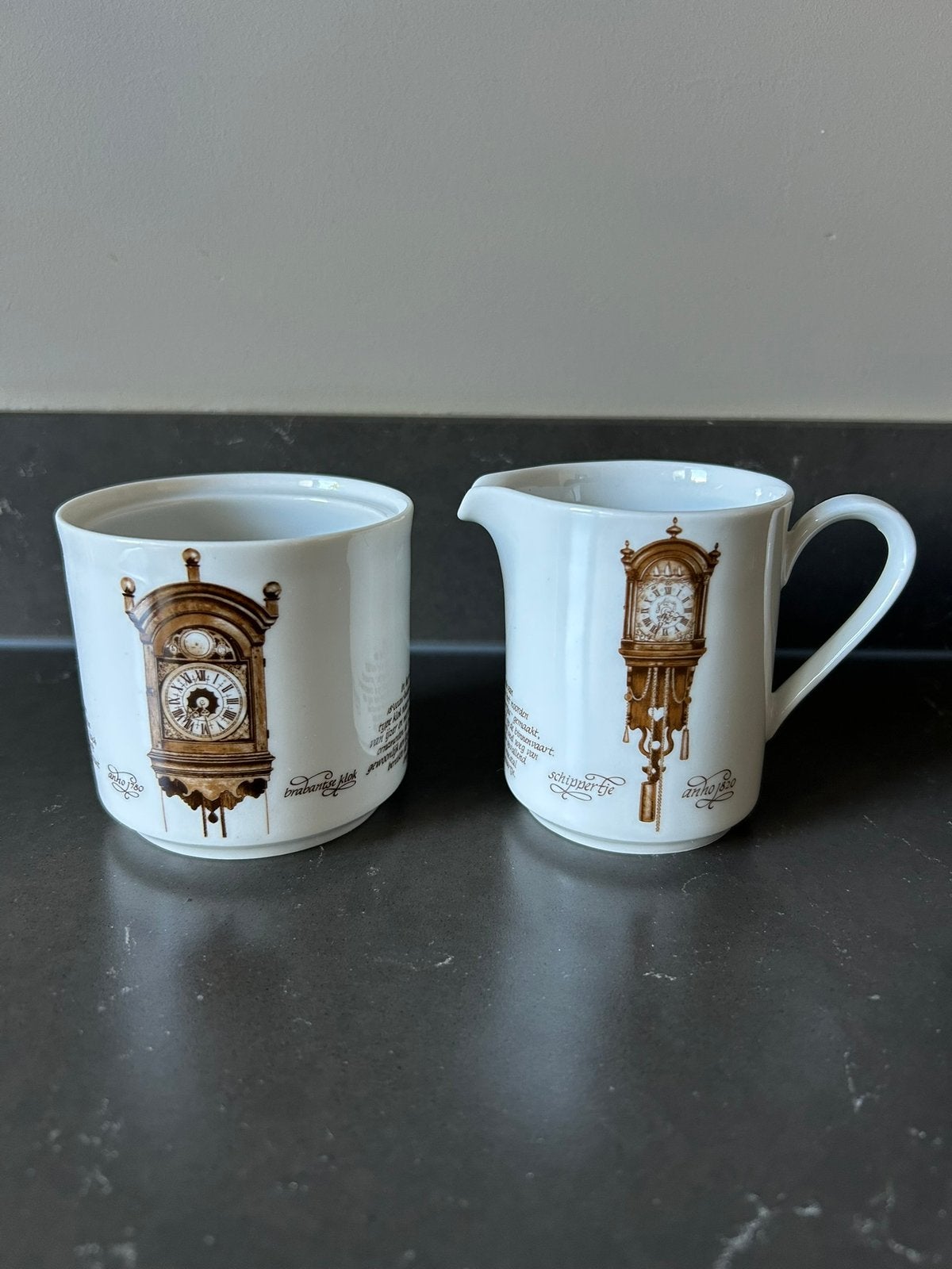 Vintage Suiker en melk setje, Roomstel, Ophalen, Zo goed als nieuw, Porselein, Kop en/of schotel