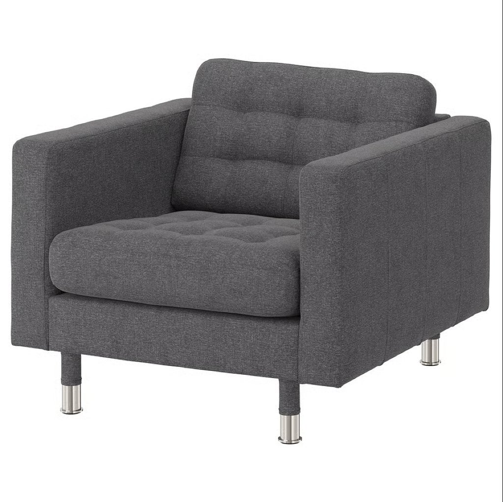 LANDSKRONA Fauteuil, Gunnared donkergrijs, Huis en Inrichting, Banken | Bankstellen, Ophalen, Eenpersoons, 75 tot 100 cm, Zo goed als nieuw