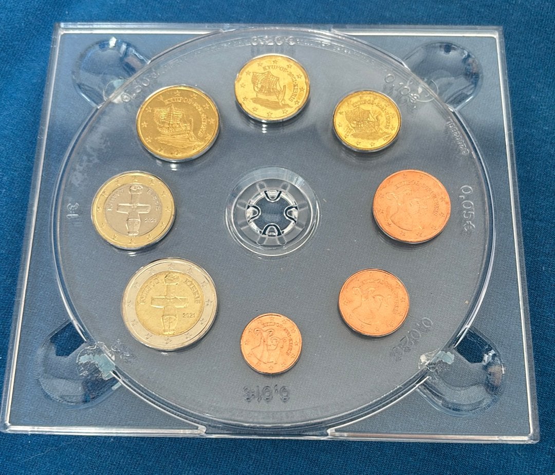Euromunten UNC set Cyprus 2021, Postzegels en Munten, Munten | Europa | Euromunten, Ophalen of Verzenden, Cyprus, Overige waardes