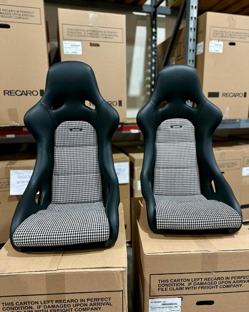 Recaro Pole Position leder pepita kuipstoel schaalstoel, Auto diversen, Ophalen of Verzenden