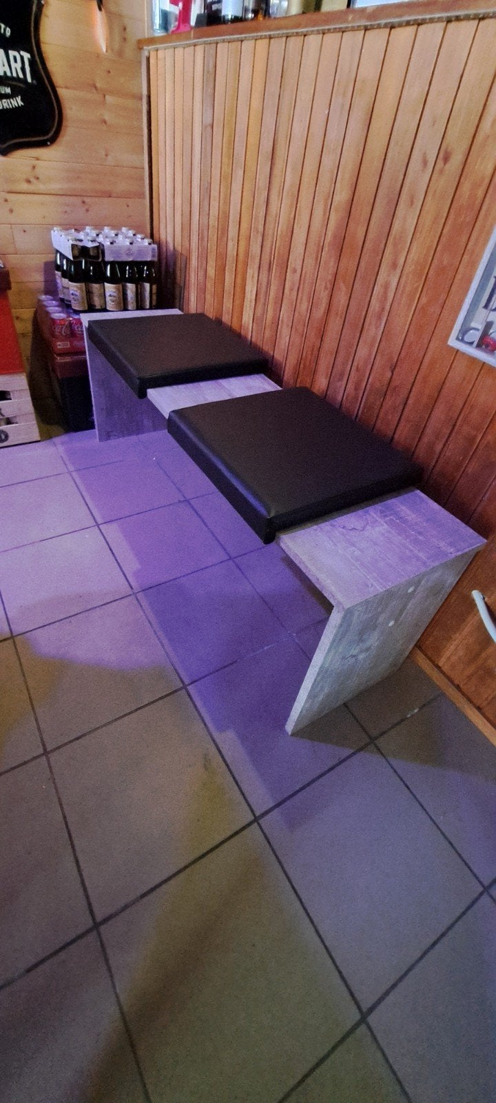 1 bankje  met losse kussens  130 x45x 34, Ophalen, Gebruikt, 100 tot 125 cm, Stof