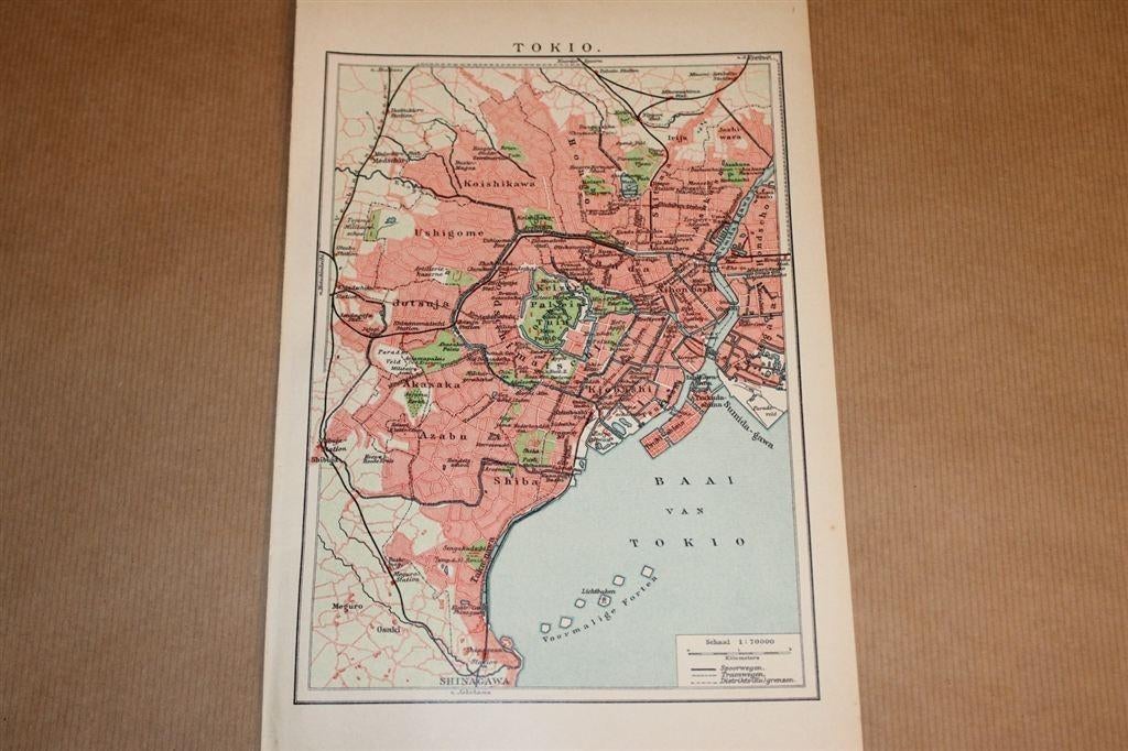 Antieke kaart/plattegrond - Tokio - Circa 1900, Boeken, Ophalen of Verzenden, 1800 tot 2000, Nederland, Landkaart