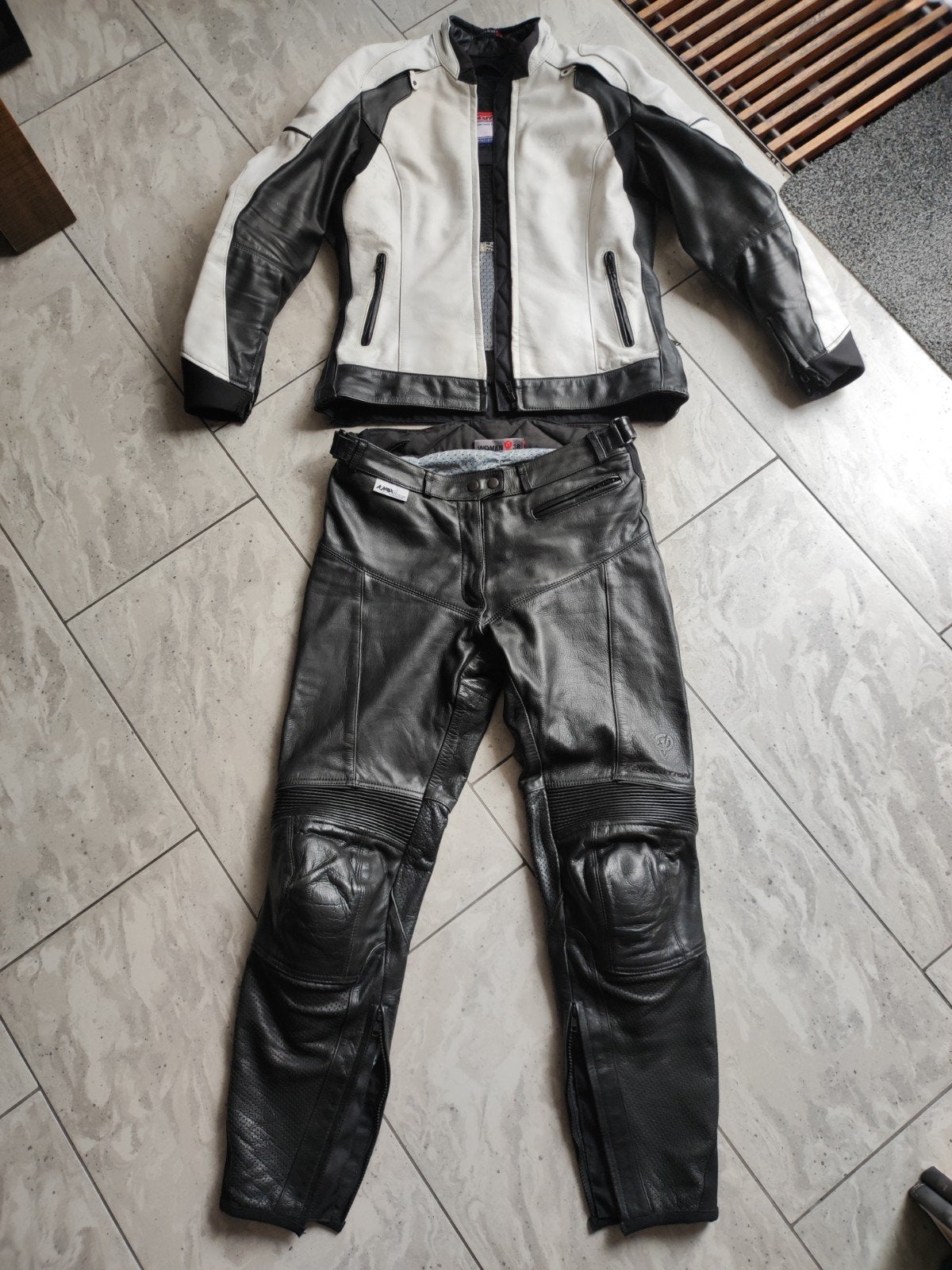 Lederen motorpak dames - jas maat 36, broek maat 38, Evolution Motorsport, Combipak, Ophalen of Verzenden, Dames