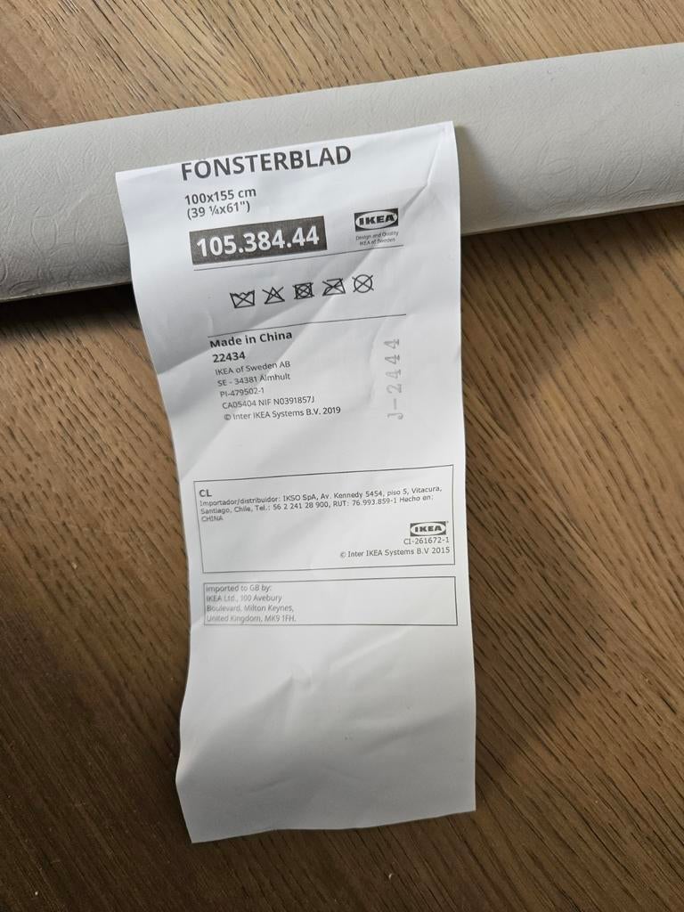 Nieuw IKEA Fonsterblad rolgordijn 103 cm lang, Huis en Inrichting, Stoffering | Gordijnen en Lamellen, Ophalen, Nieuw, 100 tot 150 cm