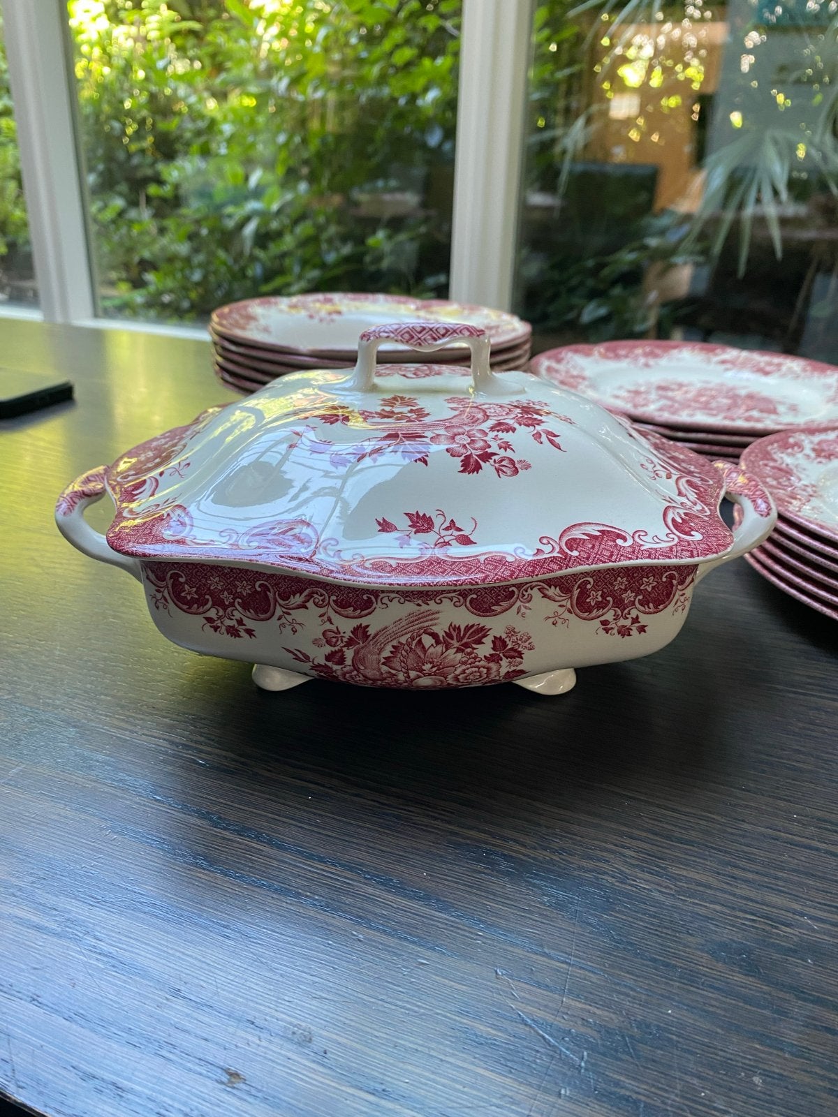 2 Johnson Brothers 'Bird of Paradise' schalen met deksel, Antiek en Kunst, Antiek | Servies los, Ophalen of Verzenden