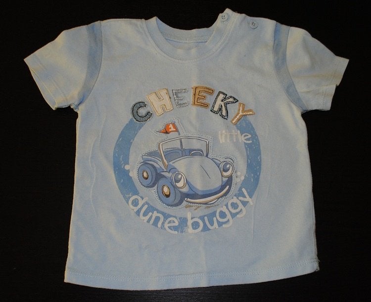 Licht blauwe t-shirt shirt t-shirtje met auto merk George 86, Nieuw, Ophalen of Verzenden, Jongetje, George
