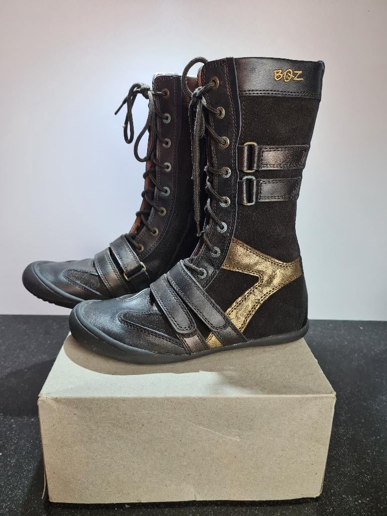 Kniehoge laarzen – Bruin & gouden details – Maat 33, Kinderen en Baby's, Kinderkleding | Schoenen en Sokken, Nieuw, Laarzen, Meisje
