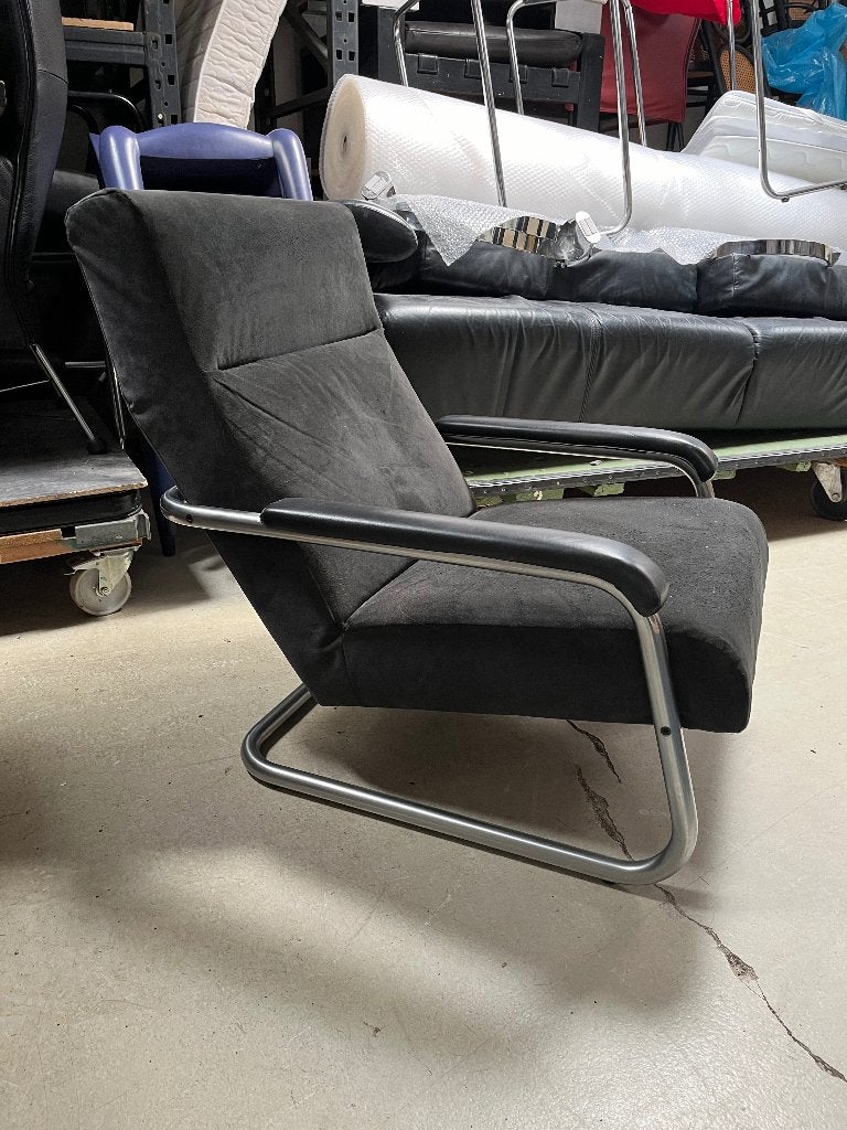 Jan de Bouvrie Gelderland 7451 fauteuil Alcantara leer, Ophalen, Gebruikt, 75 tot 100 cm, Leer