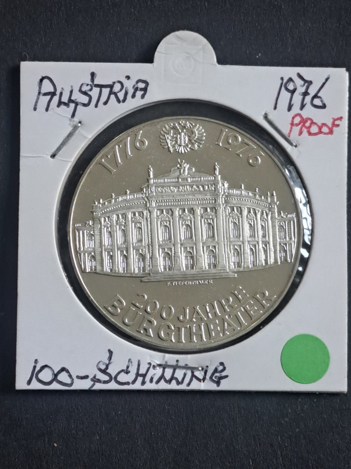 Oostenrijk 100 schilling 1976 proof, Postzegels en Munten, Ophalen of Verzenden, Oostenrijk, Losse munt, Zilver