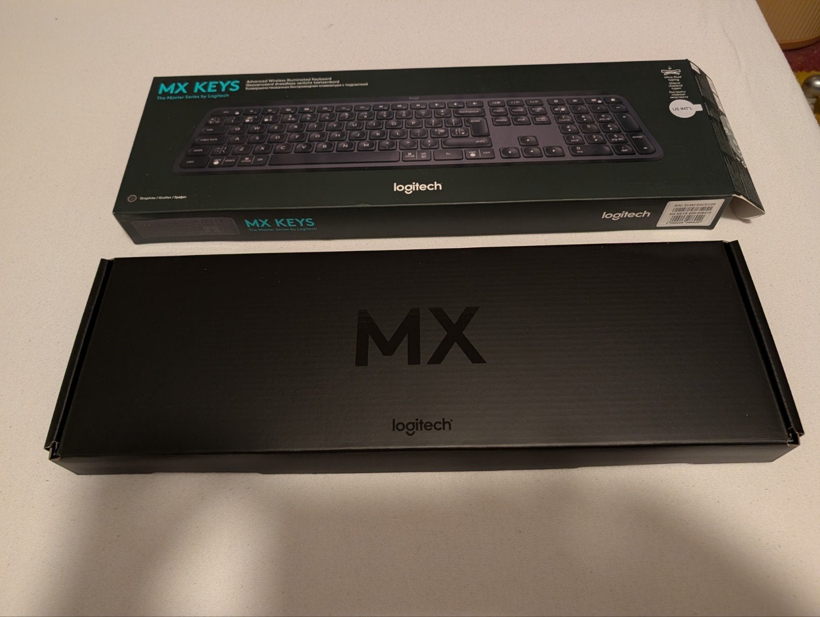 Logitech MX Keys – US QWERTY (ANSI) – Compleet in doos, Logitech, Zo goed als nieuw, Draadloos, Qwerty