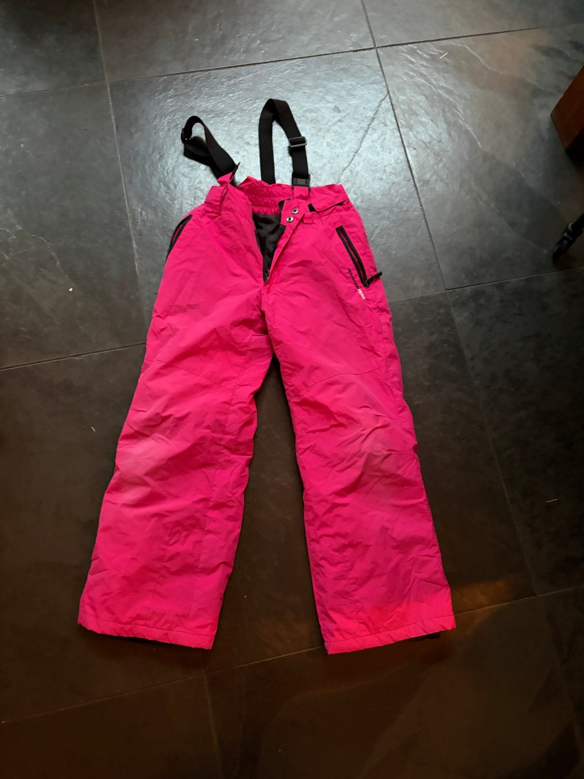 Roze Mountain Peak skibroek met bretels - Maat 140, Ophalen, Gedragen, Maat 34 (XS) of kleiner, Broek