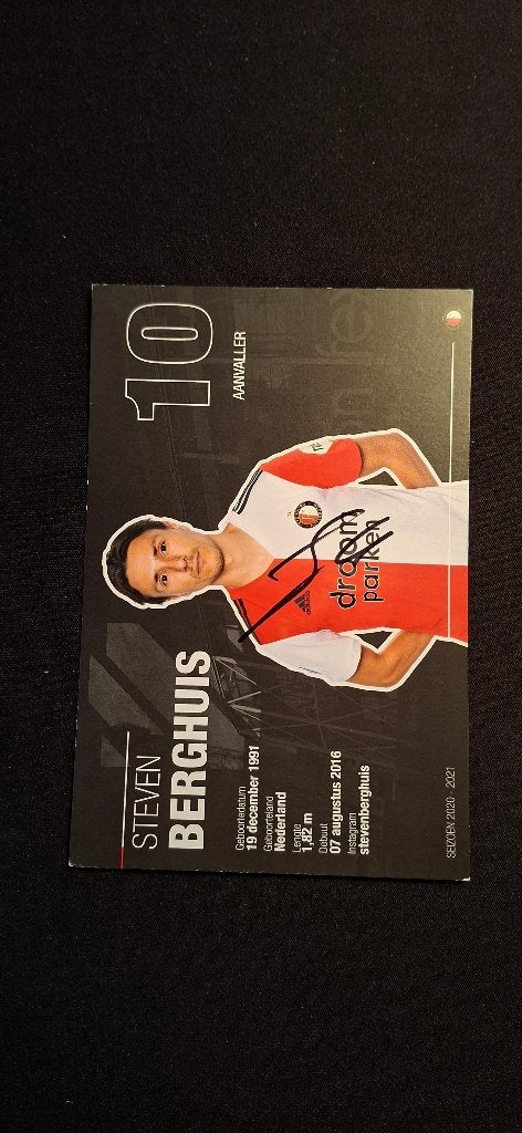 Spelerskaart met handtekening; Steven Berghuis # Feyenoord, Verzamelen, Ophalen of Verzenden, Nieuw, Feyenoord, Spelerskaart