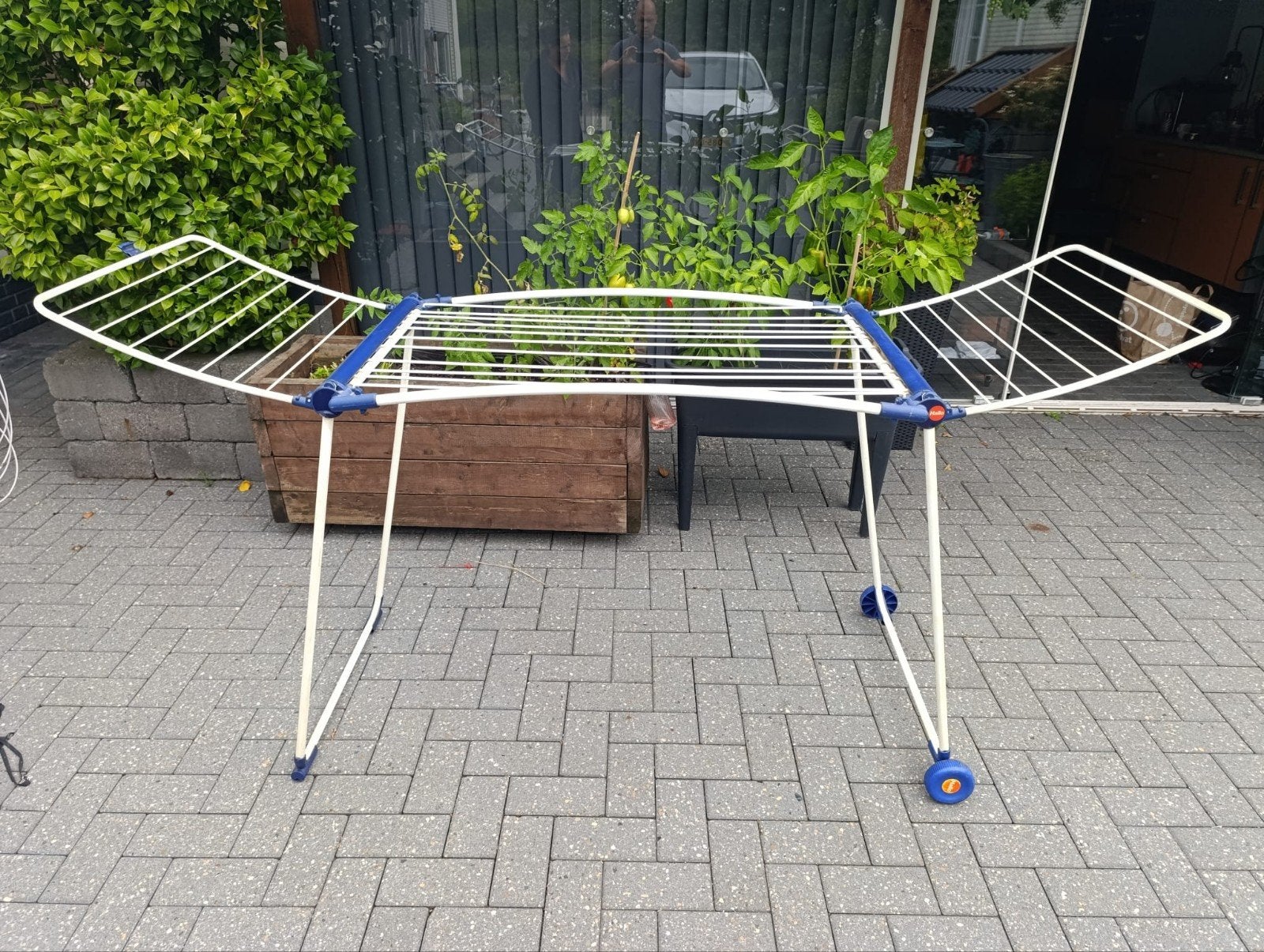 Stevig droogrek met wieltjes, Ophalen, Gebruikt