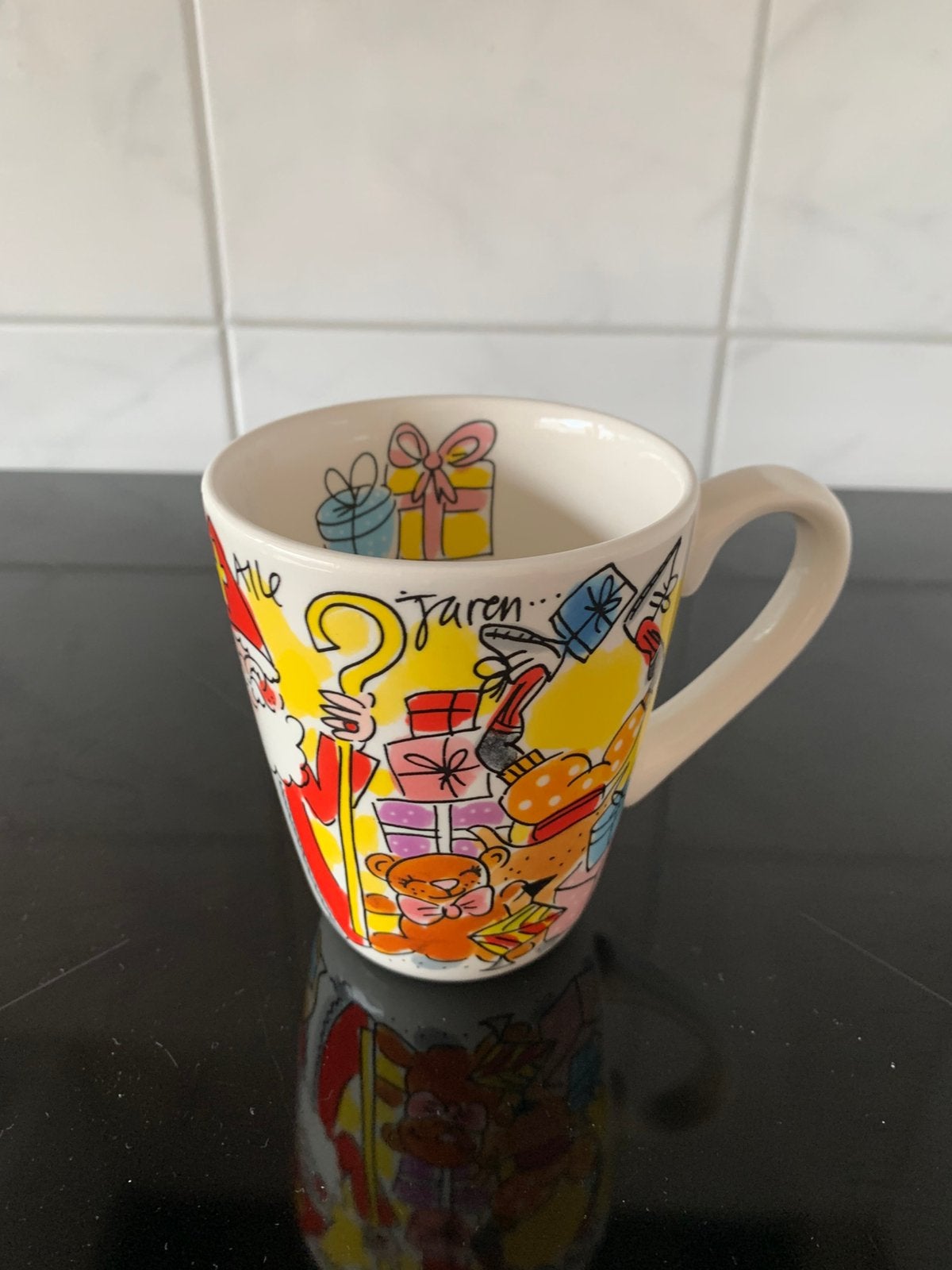 Blond sinterklaas mok 1 x, Ophalen of Verzenden, Zo goed als nieuw, Aardewerk, Kop(pen) en/of Schotel(s)
