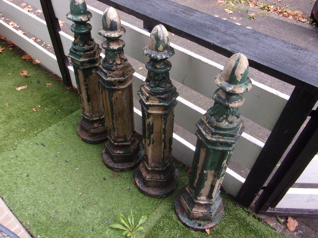 Set van 6 antieke betonen  afzetpalen 105 cm hoog, Tuin en Terras, Ophalen, Gebruikt