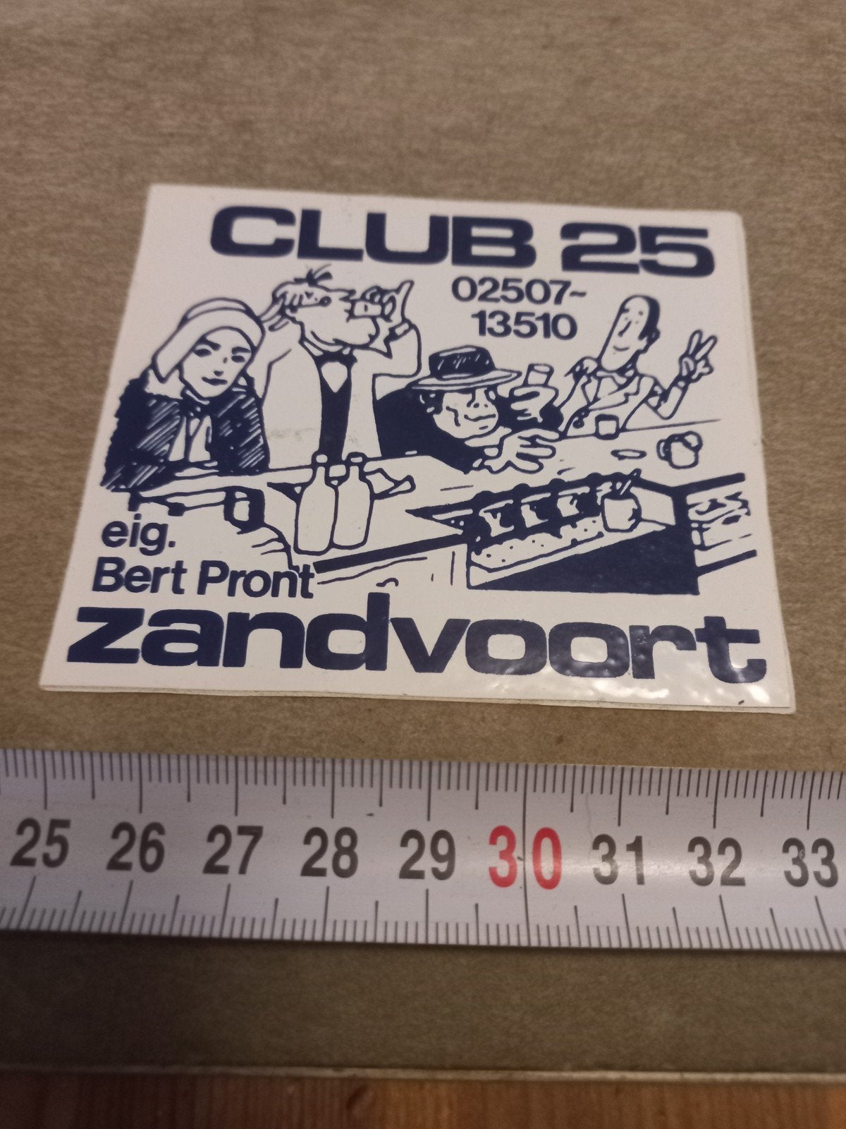 Vintage Sticker Club 25 Zandvoort Bert Pront, Ophalen of Verzenden, Gebruikt, Overige typen