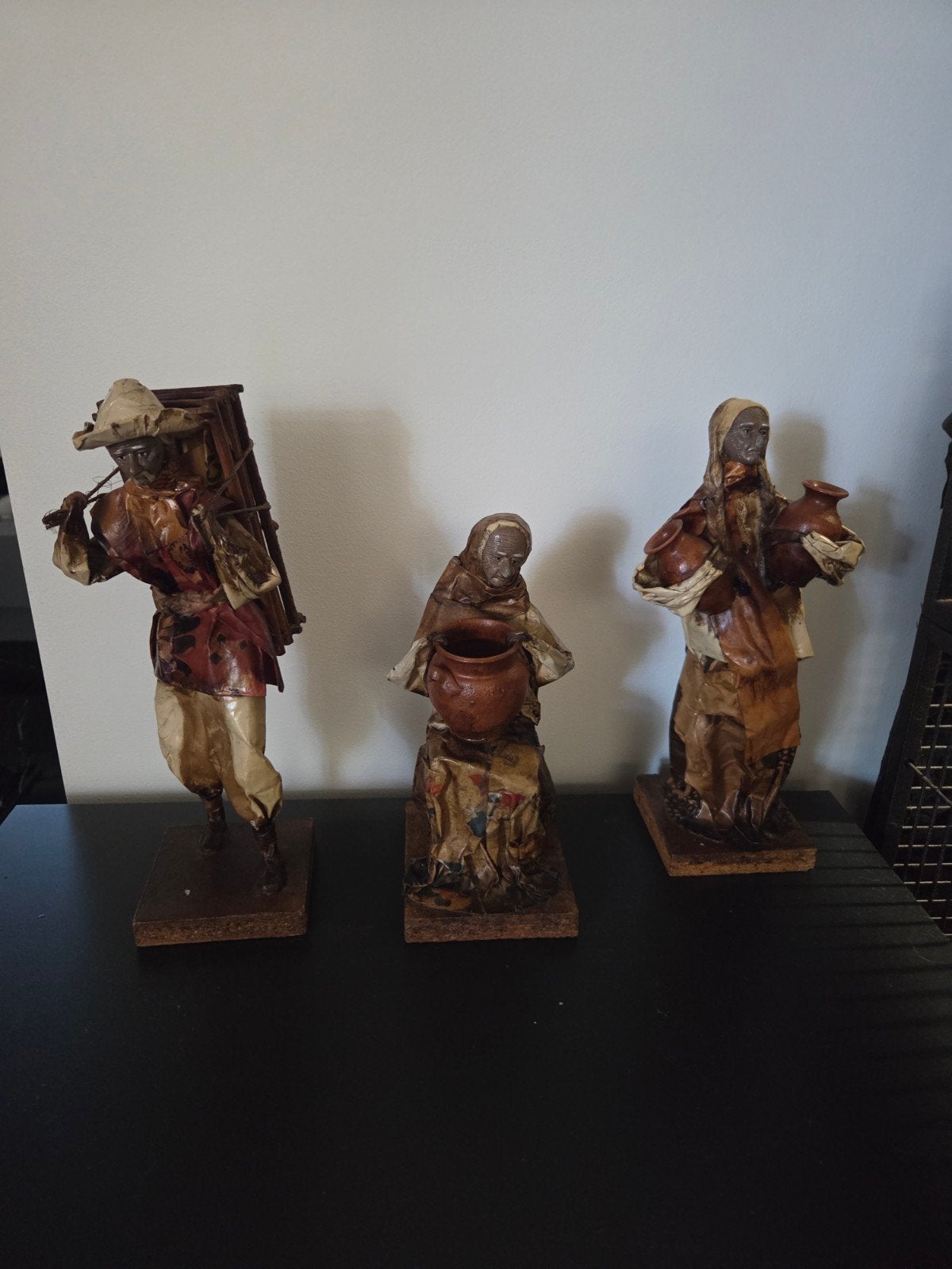 Set 3x Vintage Mexican Folk Art Paper Mache Figuren 1970s Ca, Ophalen