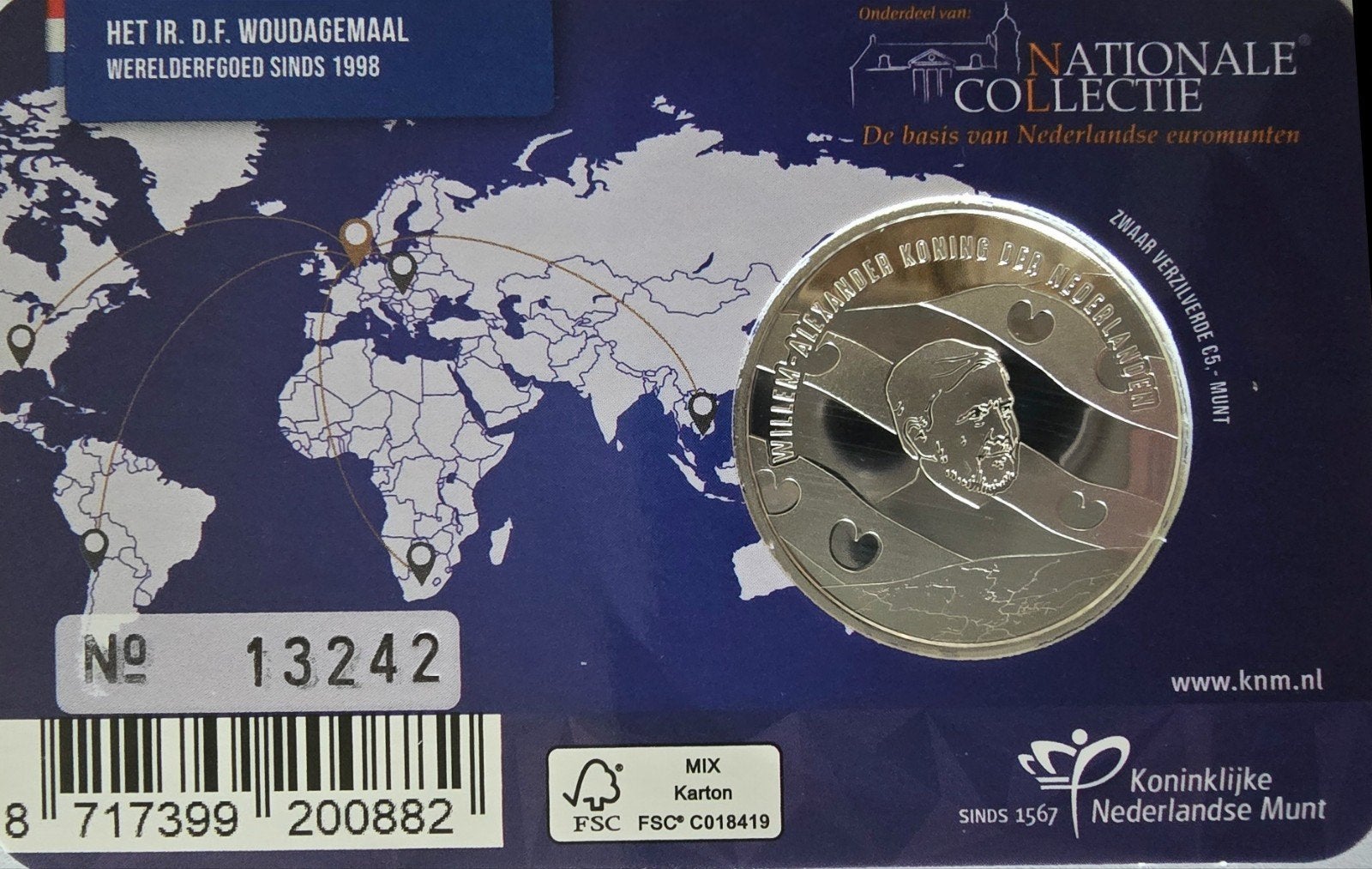 Coincard Woudagemaal Vijfje 2020 BU-kwaliteit, Ophalen of Verzenden, 5 gulden, Losse munt