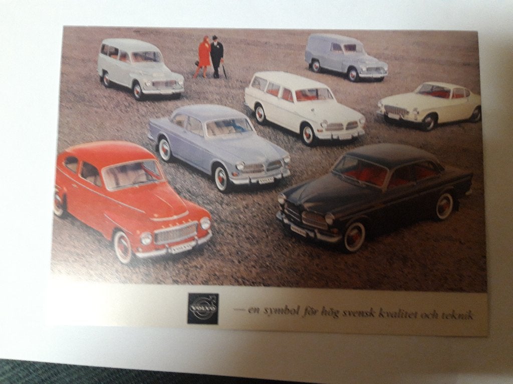grote foto ansichtkaart Volvo programma jaren 60 - nieuw, Ophalen of Verzenden, Zo goed als nieuw, Auto's