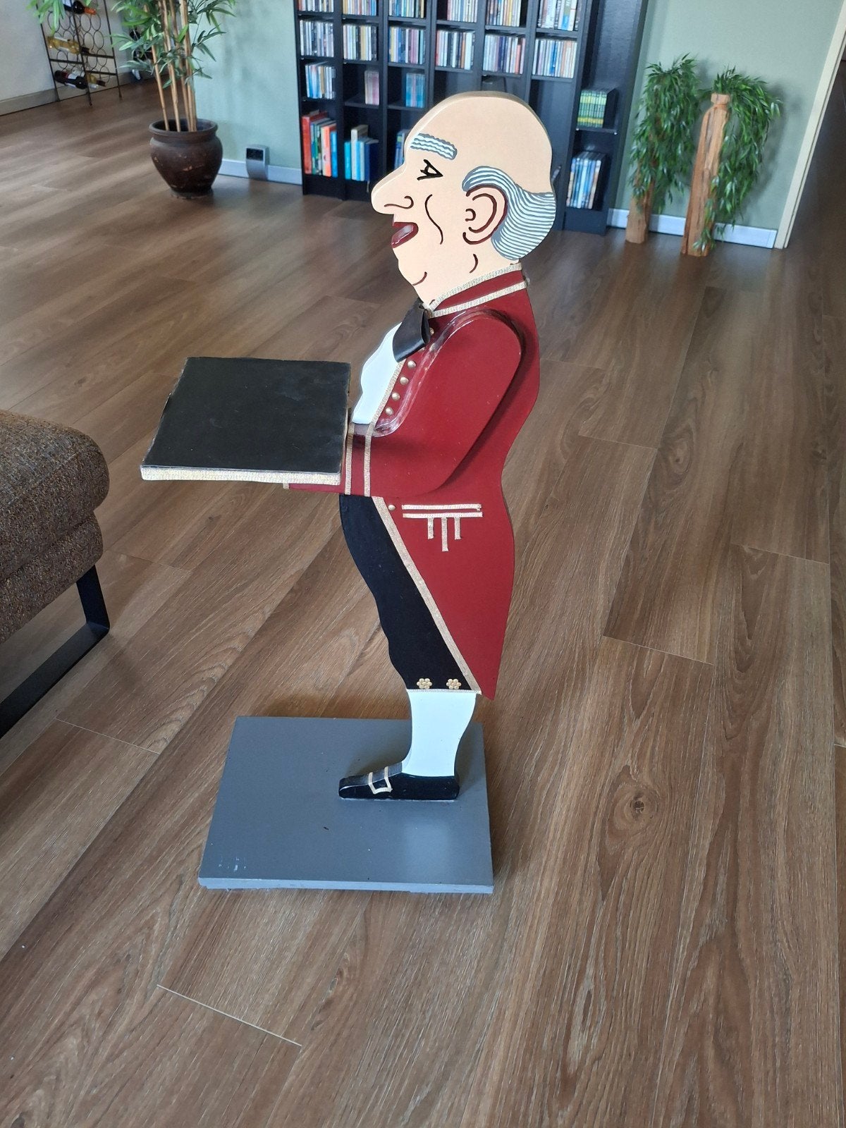 Houten Lakei Serveerboy - 94 cm hoog, Ophalen, Gebruikt, Meerkleurig, Vintage