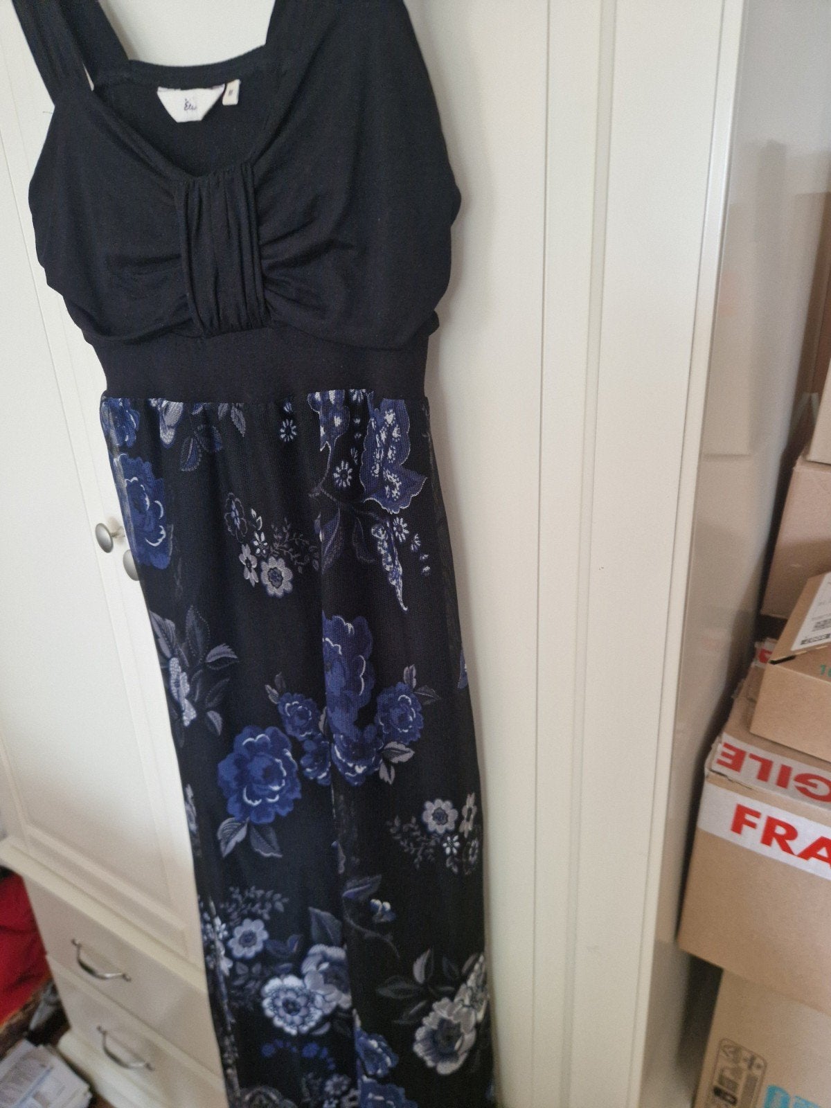 feestjurk, galajurk, zwart met blauw. maat 38/40, Kleding | Dames, Maat 38/40 (M), Blauw, Ophalen of Verzenden, Zo goed als nieuw