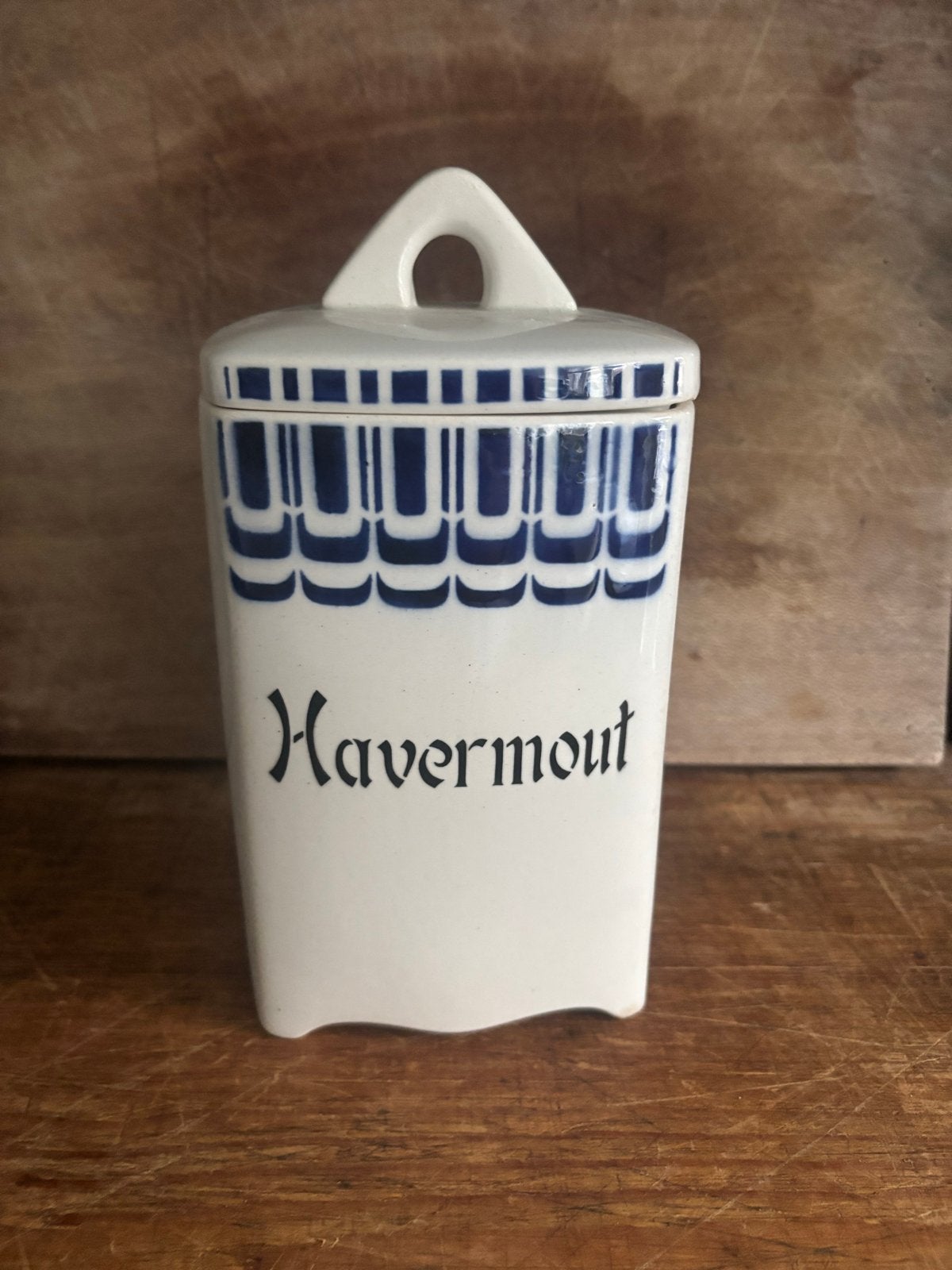 Vintage Havermout voorraadpot van S.P.M. Regout, Antiek en Kunst, Ophalen of Verzenden