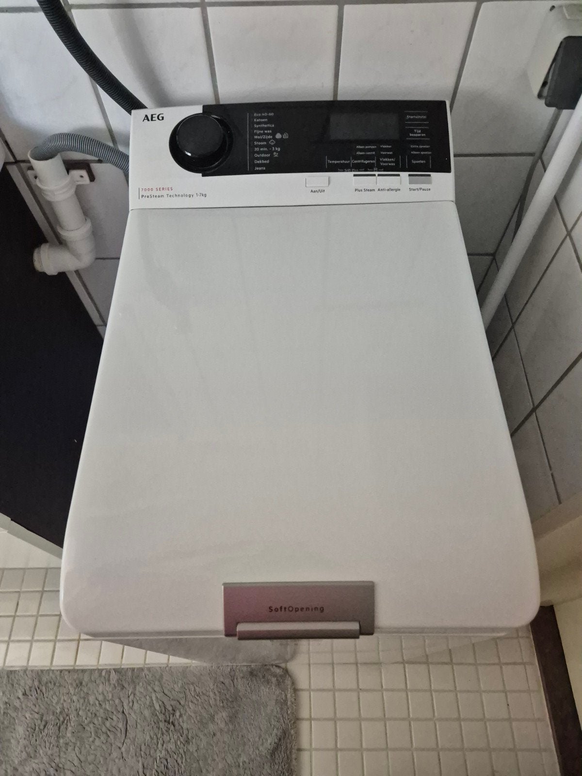 AEG LTR7573S Bovenlader Wasmachine - Zo goed als nieuw, Ophalen, Bovenlader, Zo goed als nieuw, 85 tot 90 cm