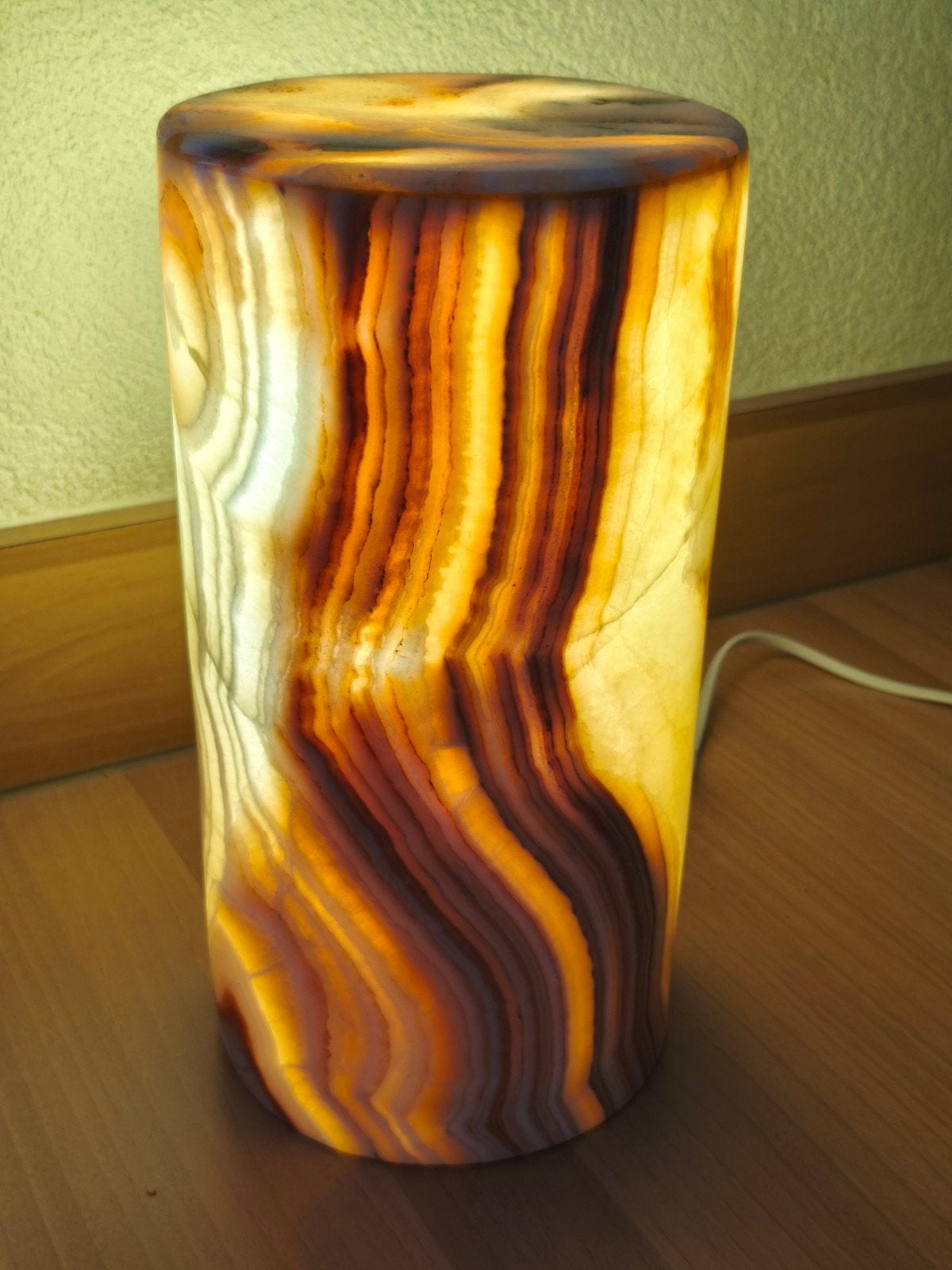 Unieke handgemaakte Aragoniet lamp - Marokkaans design, Met schakelaar, Bohemian, Overige merken, Meerkleurig