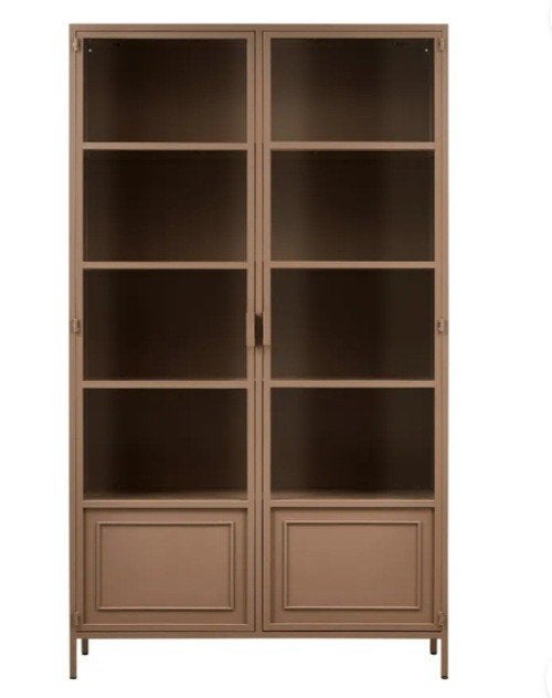 WOOOD  Ronja Military Brown metalen vitrine, Zo goed als nieuw, Minder dan 100 cm, 25 tot 50 cm, 50 tot 100 cm