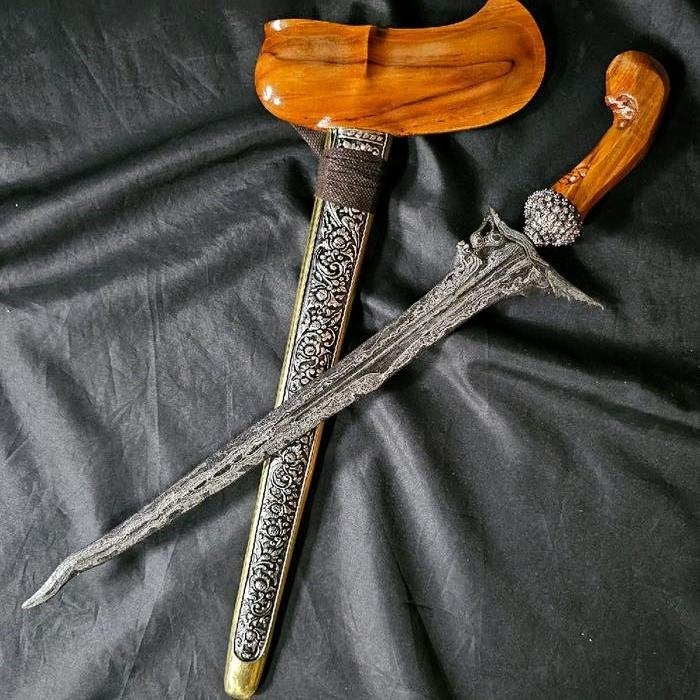 Keris Singa Sineba Damar Murup Bendo Segodo Timoho KNN68, Antiek en Kunst, Wapen, Indonesië, Meerkleurig, Handgemaakt