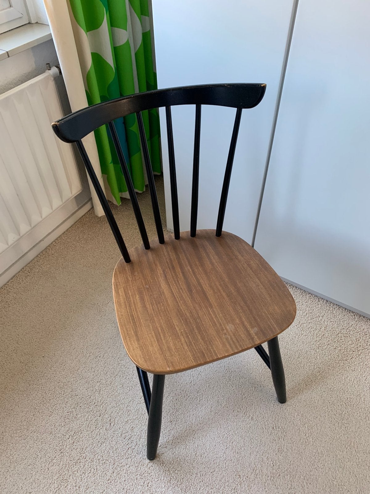 Zwarte spijlen stoel vintage, Ophalen, Gebruikt, Zwart, Eén
