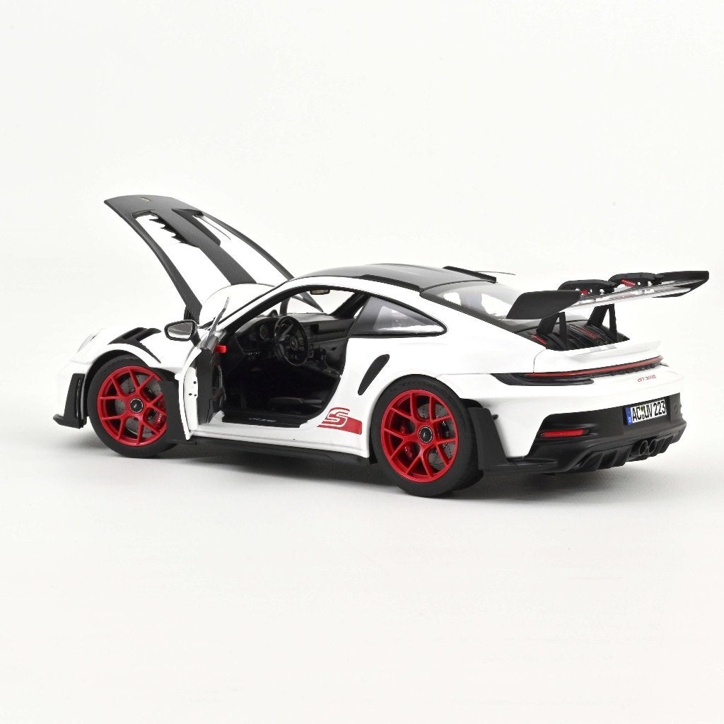 Norev 1:18 Porsche 911 GT3 RS w/Weissach Pack 2022 White red, Hobby en Vrije tijd, -, Nieuw, Norev, Ophalen of Verzenden
