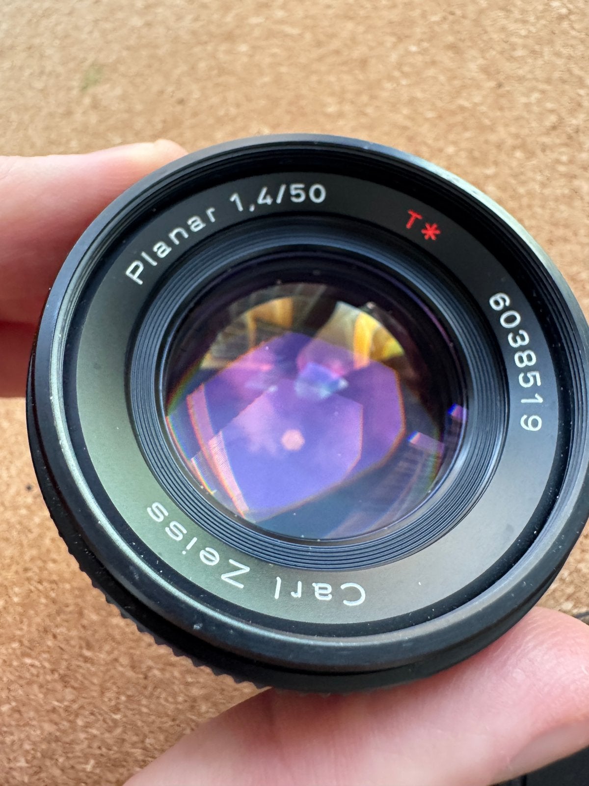 Carl Zeiss C/Y 50mm 1.4 lens met 55mm Contax 1A filter, Ophalen, Zo goed als nieuw, Standaardlens