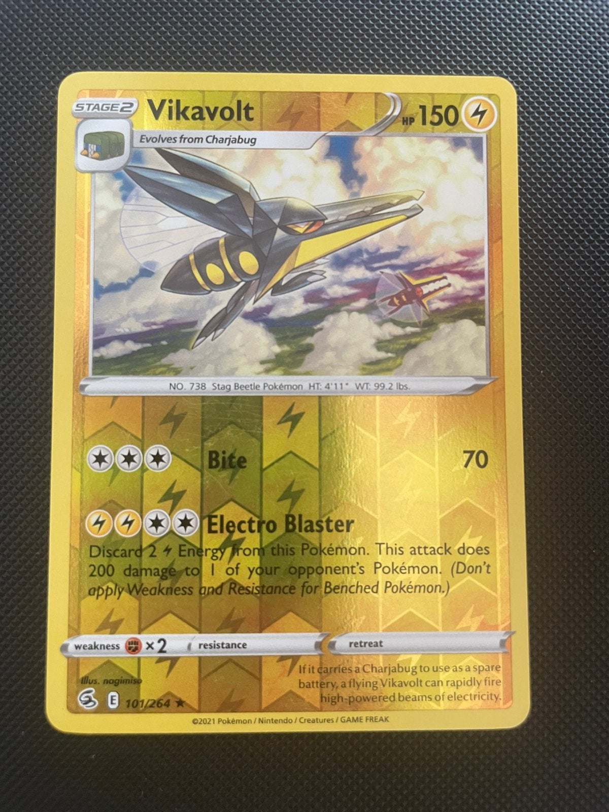 Vikavolt 101/264 Rare Reverse Holo Fusion Strike, Verzenden, Zo goed als nieuw