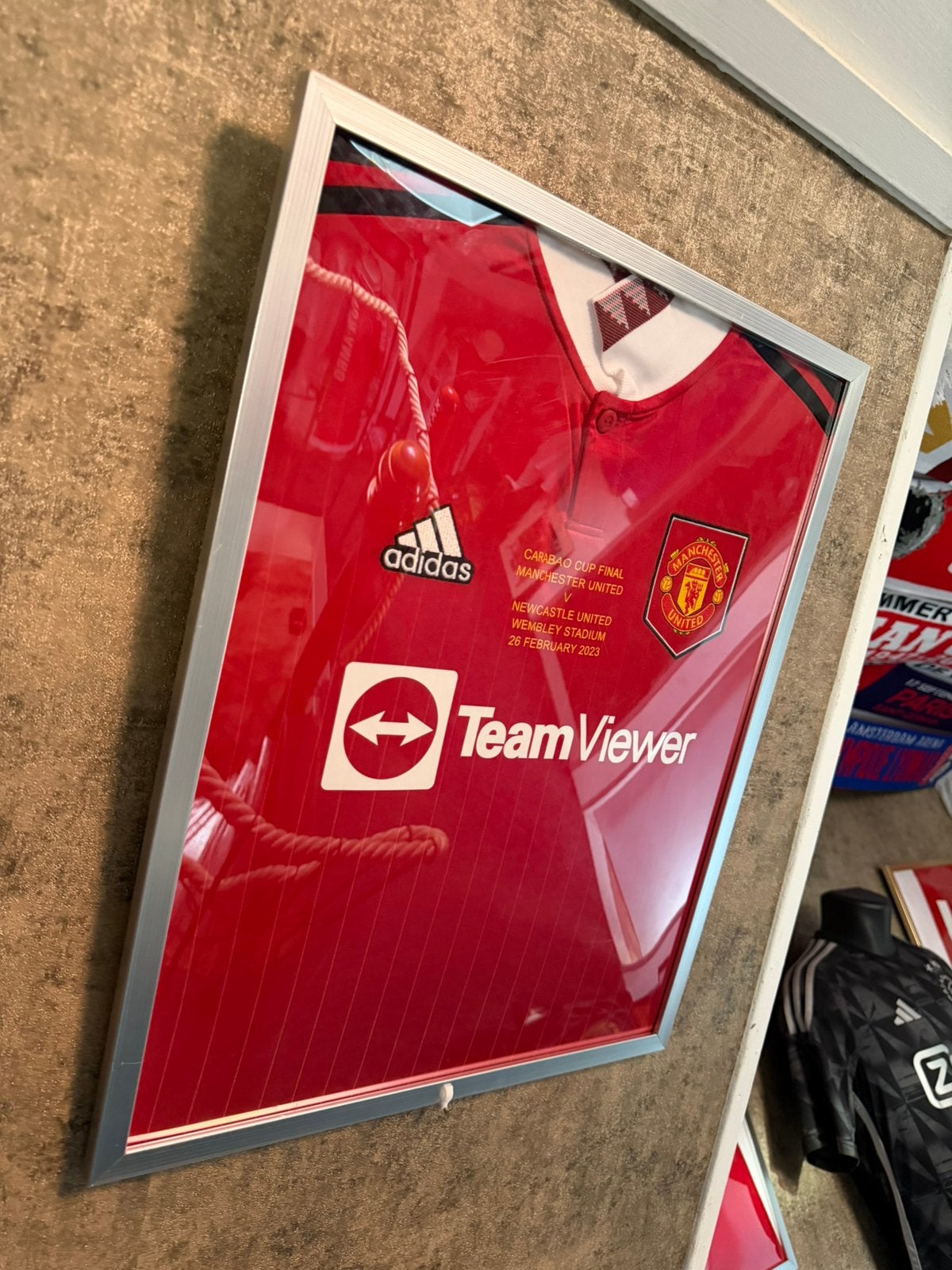 Man United finaleshirt tegen Newcastle. Martinez, Verzamelen, Ophalen of Verzenden, Zo goed als nieuw