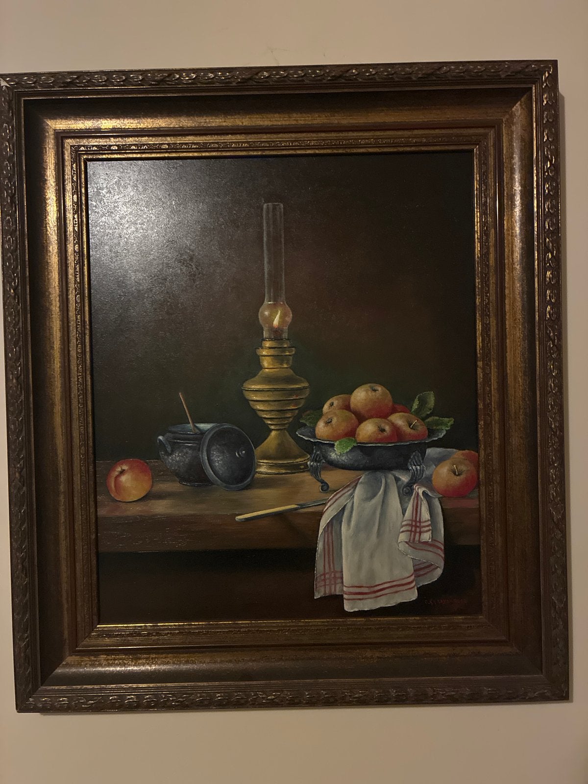 Olieverf Stilleven Cees Kraayvanger gesigneerd, Ophalen, Doek, Stilleven, Gesigneerd
