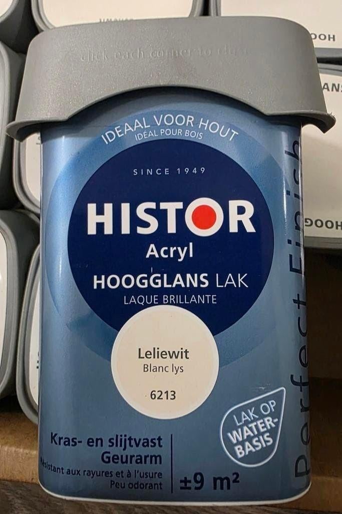 HISTOR lak RAL 6213 (lelie WIT) hoogglans 15x0.75 L, Wit, Nieuw, Ophalen of Verzenden, Lak