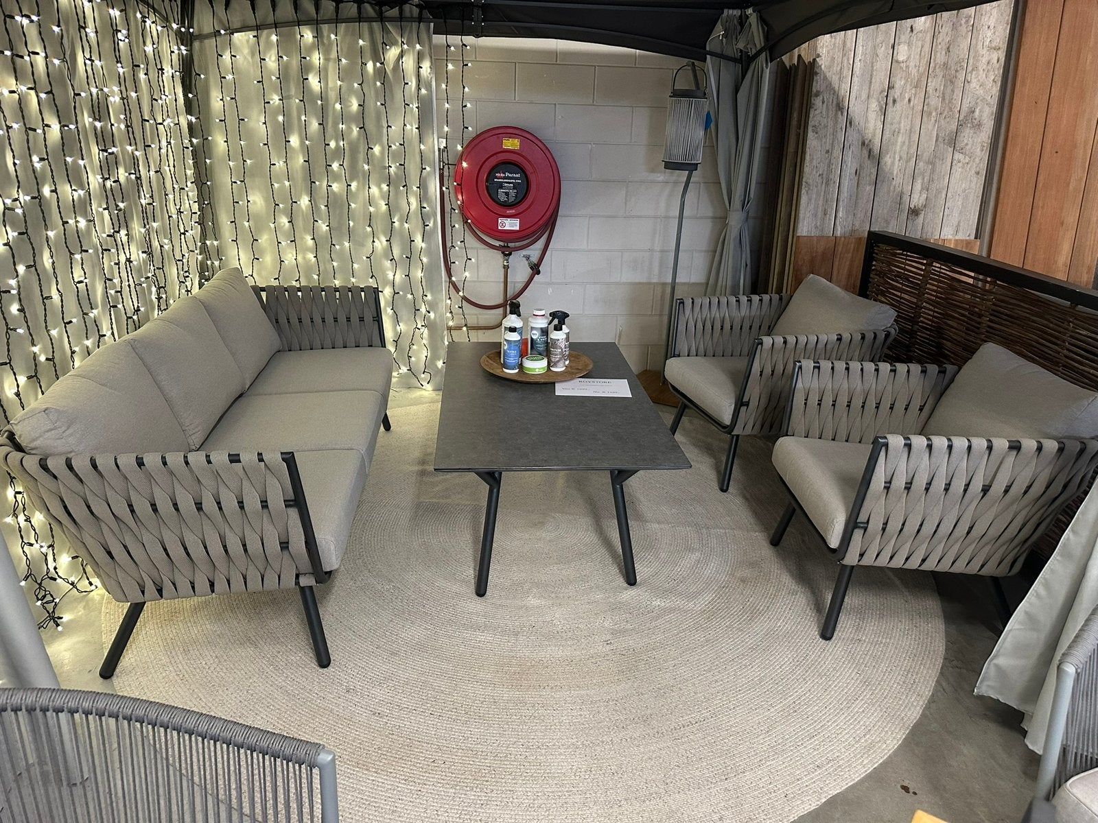 Comfortabele aluminium loungeset met dik kunststof rope, Ophalen, 5 zitplaatsen, Roystore.nl@gmail.com, Loungeset