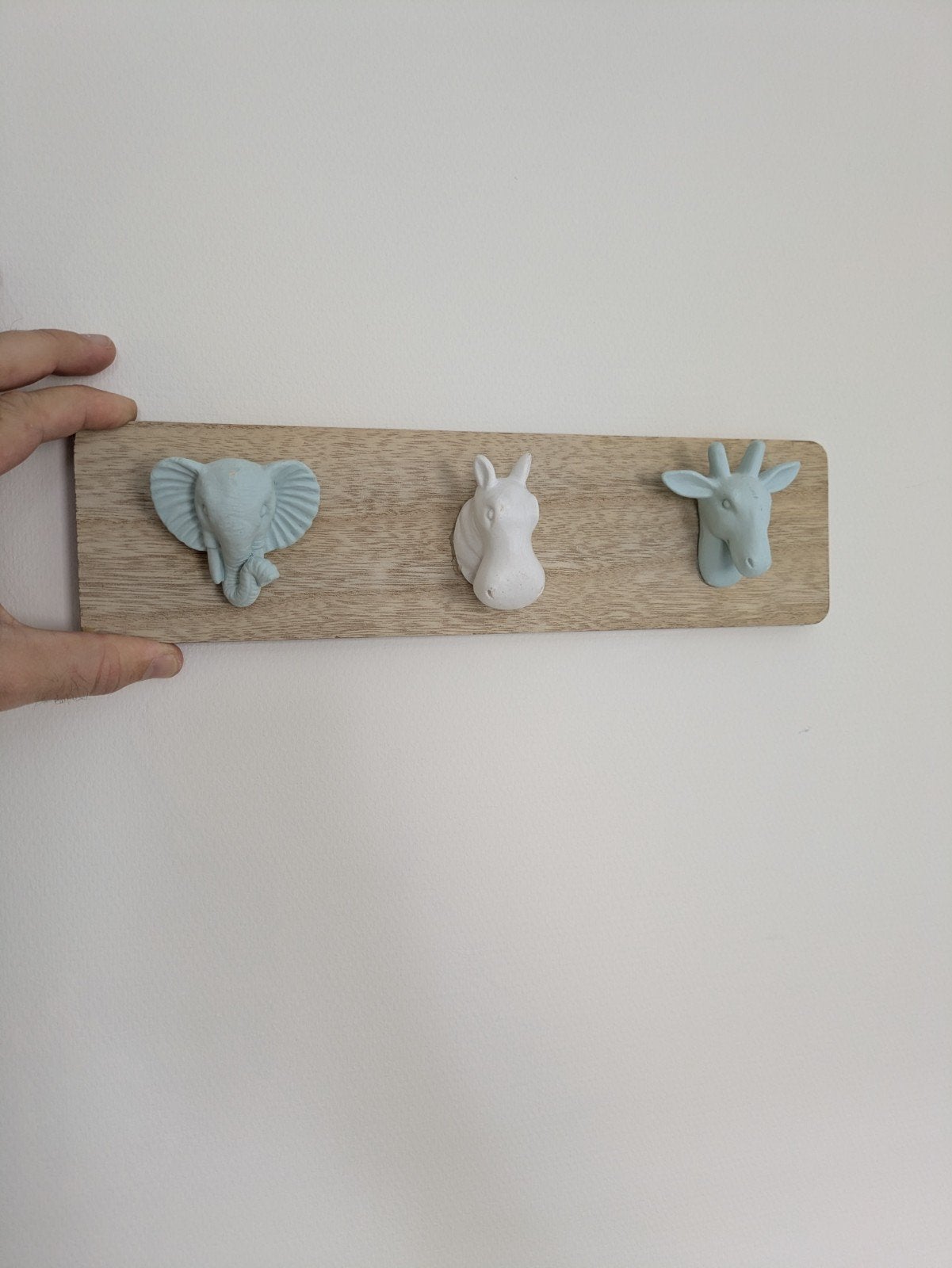 Kinder kapstok met dierenkoppen - 34x9cm, Ophalen of Verzenden, Gebruikt, Ophangbaar, Kapstokje